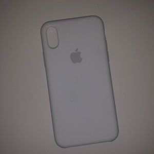 White Apple iphone X silicone case